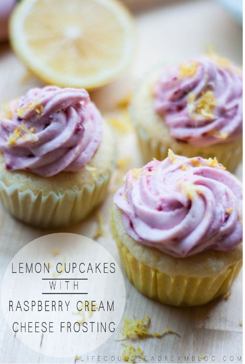 Lemon Raspberry Cupcakes with Cream Cheese Frosting Lemon Raspberry Cupcakes with Cream Cheese Frosting