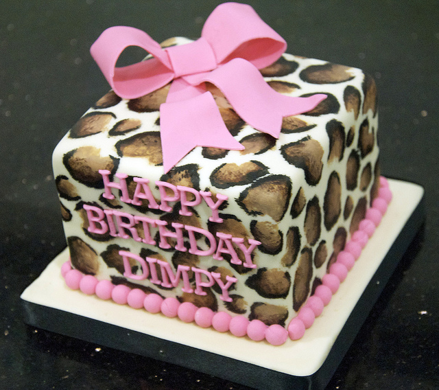 Leopard Print Birthday Cake