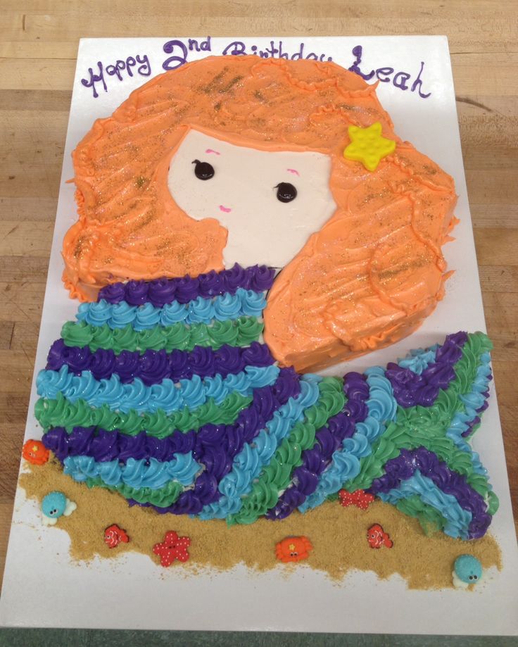 Mermaid Shaped Birthday Cake