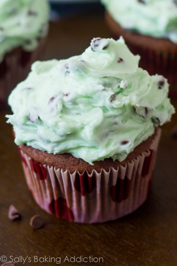 Mint Chocolate Cupcakes with Icing