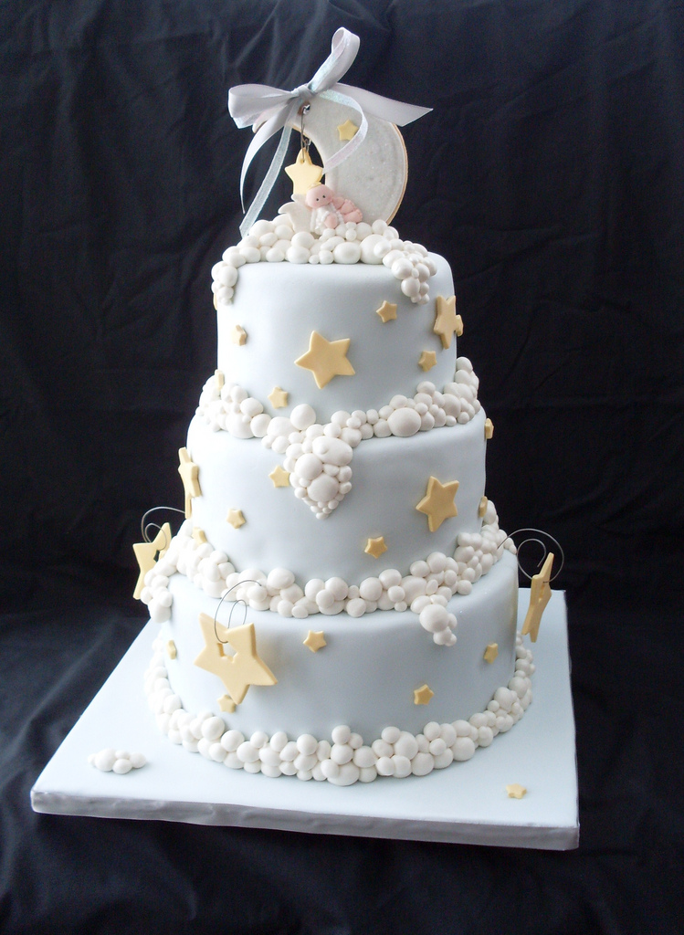 Moon and Stars Baby Shower Cake