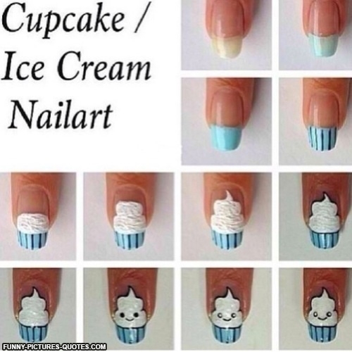 Nail Art Step by Step Cupcakes