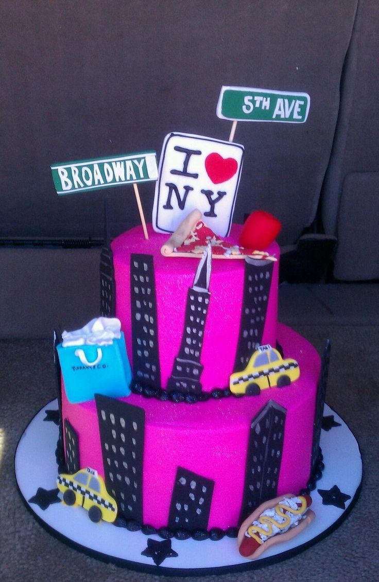 New York Themed Birthday Cake