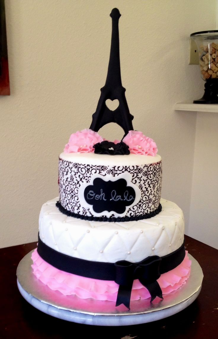 Paris Themed Baby Shower Cake