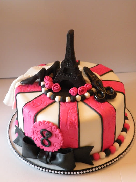 Paris Themed Birthday Cake