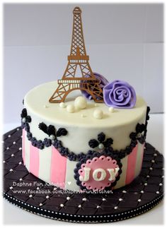 Paris Themed Birthday Cake