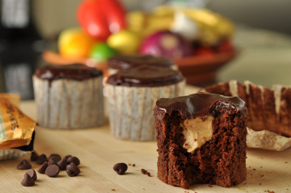 Peanut Butter Filled Chocolate Cupcakes