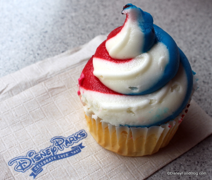 Pink and Blue Swirl Frosting Cupcakes