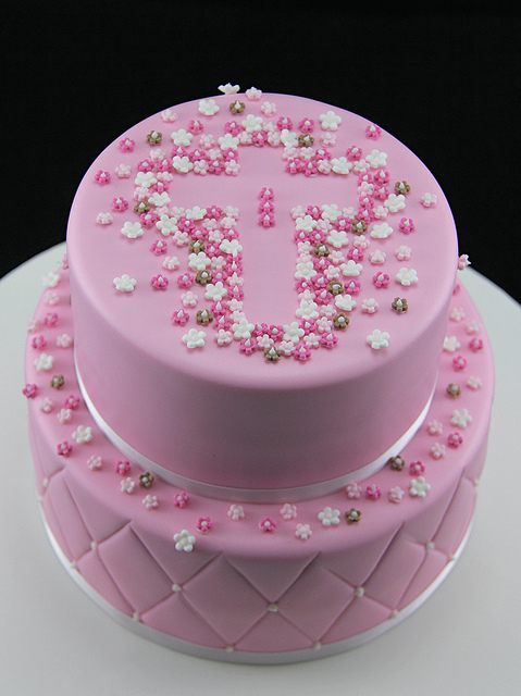 Pink Christening Cake