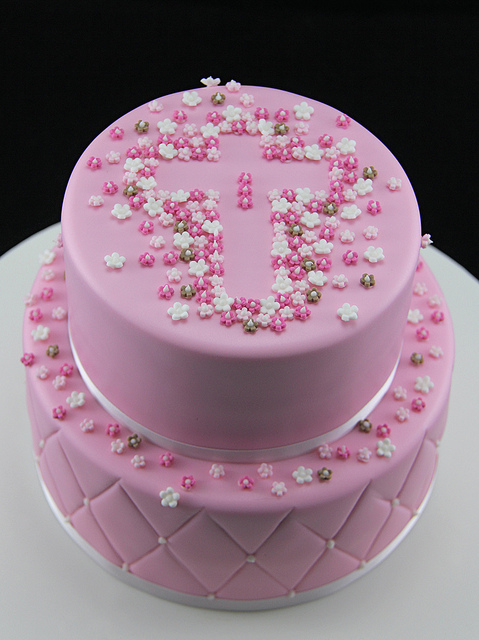 Pink Christening Cake Pink Christening Cake