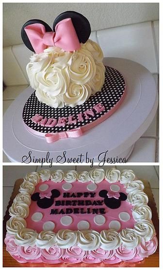 Pink Minnie Mouse Birthday Sheet Cakes