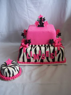 Pink Zebra Birthday Sheet Cake