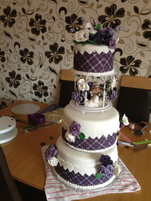 Plaid Wedding Cake