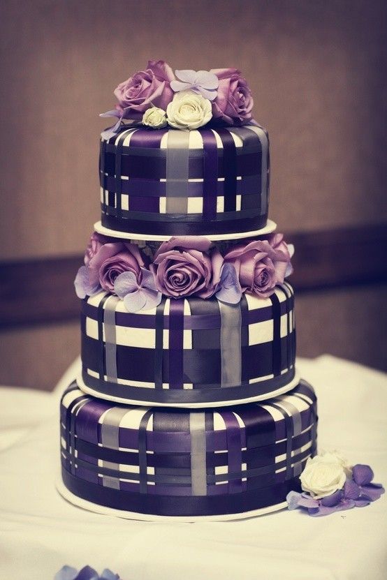 Plaid Wedding Cake