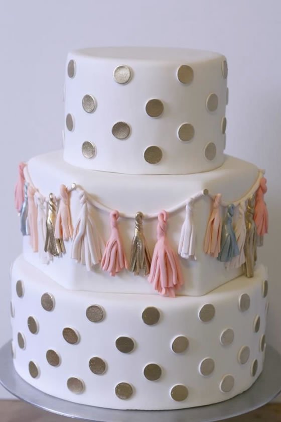 Polka Dot Fondant Cake