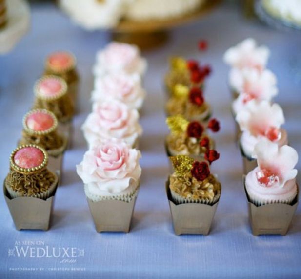 Pretty Bridal Shower Mini Cupcakes