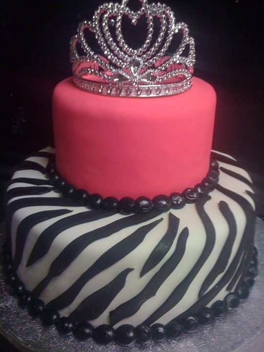 Princess Zebra Striped Cake