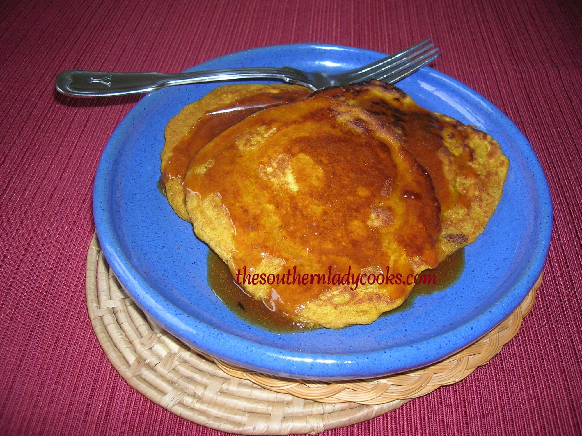 Pumpkin Pancakes with Cinnamon Syrup