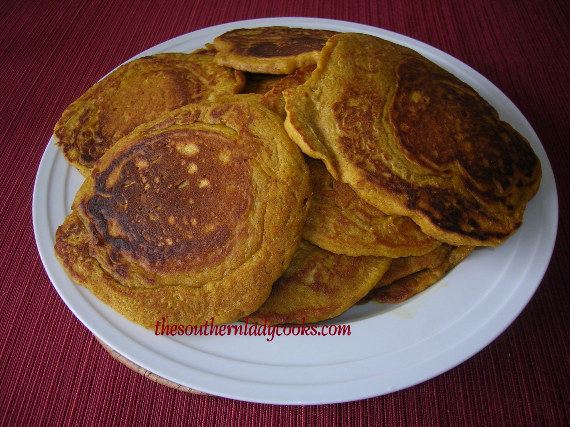 Pumpkin Pancakes with Cinnamon Syrup