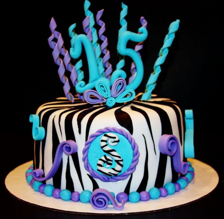 Purple and Turquoise Zebra Cakes Purple and Turquoise Zebra Cakes