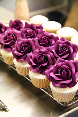 Purple Rose Cupcakes