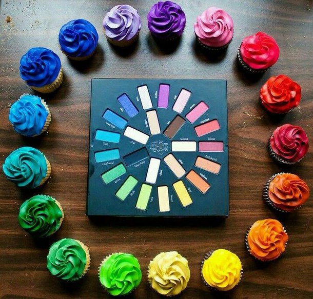 Rainbow Colored Cupcakes