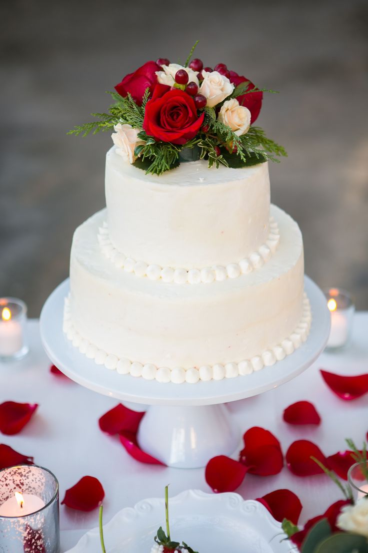 Red Fondant Wedding Cake