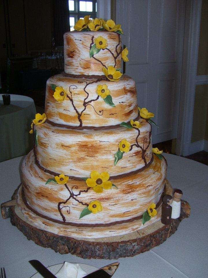 River Birch Wedding Cake