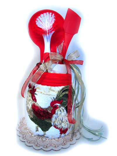 Rooster Kitchen Towel Cake Rooster Kitchen Towel Cake