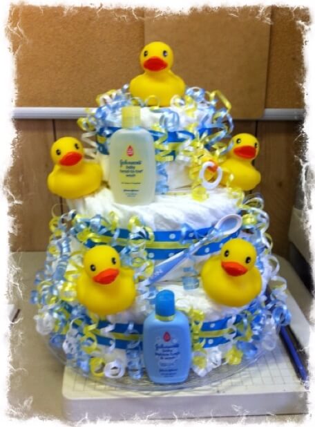 Rubber Duck Baby Shower Diaper Cake