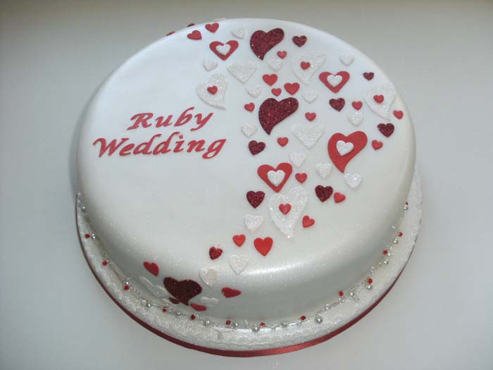 Ruby Wedding Anniversary Cake