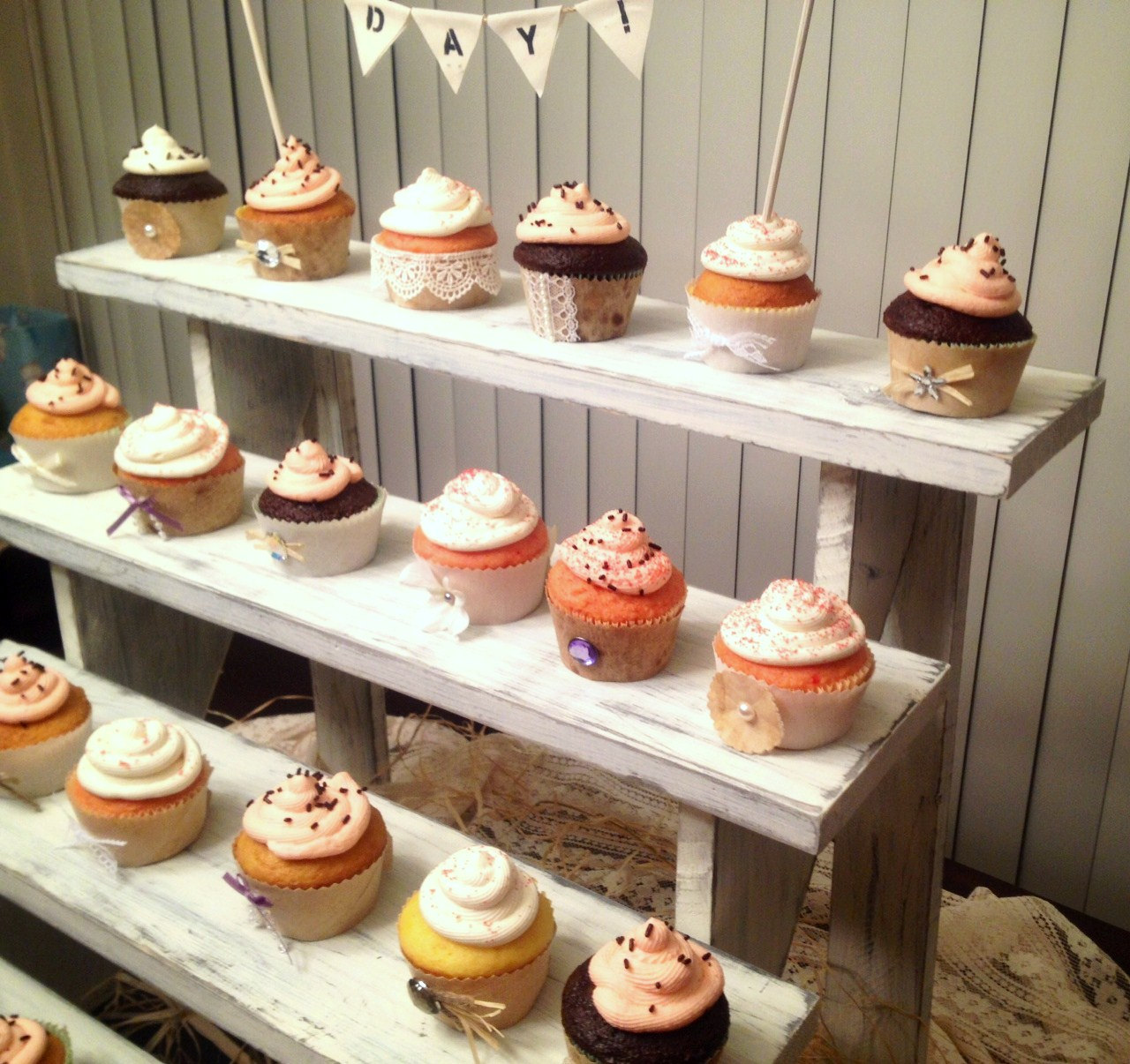 Rustic Cupcake Display Stands