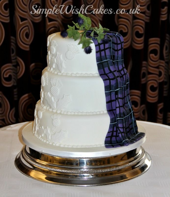 Scottish Tartan Wedding Cake Scottish Tartan Wedding Cake