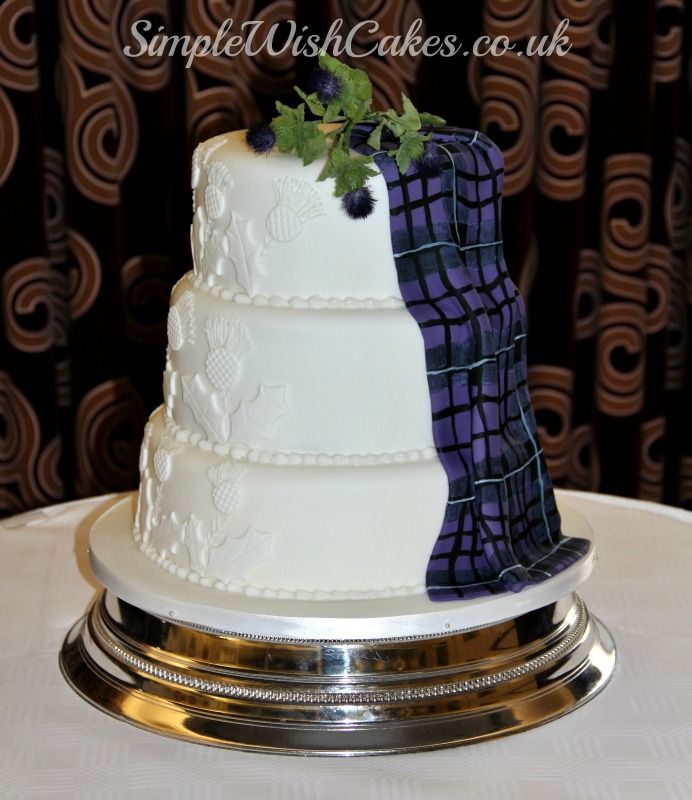 Scottish Tartan Wedding Cake