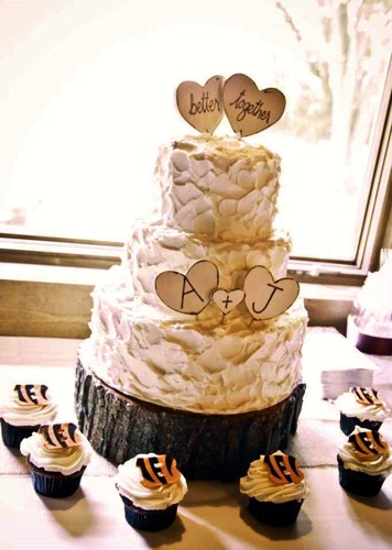 Shabby Chic Rustic Wedding Cupcake Cake