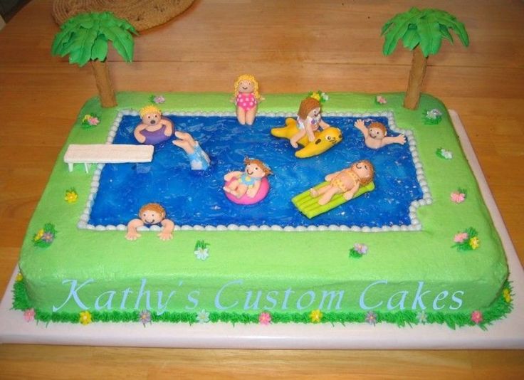 Swimming Pool Birthday Cake