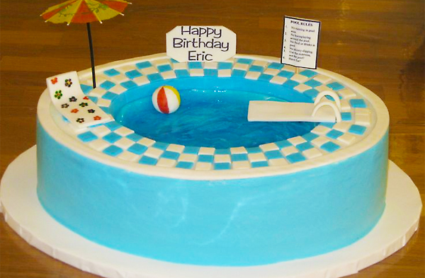 Swimming Pool Party Birthday Cake