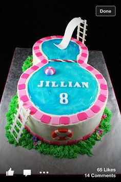Swimming Pool Party Birthday Cake