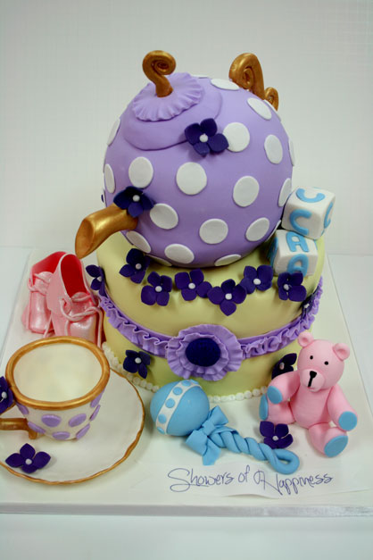 Tea Party Baby Shower Cake