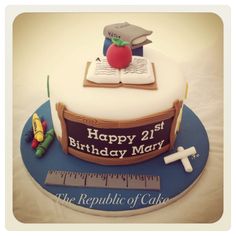 Teacher Themed Birthday Cake