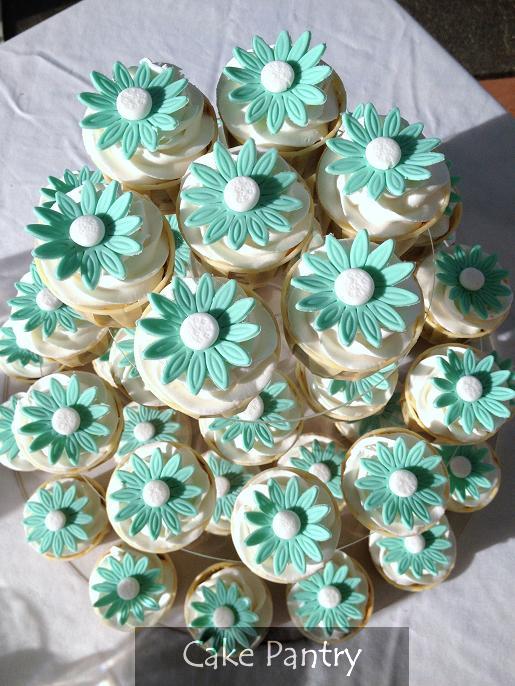 Tiffany Blue Wedding Cupcakes