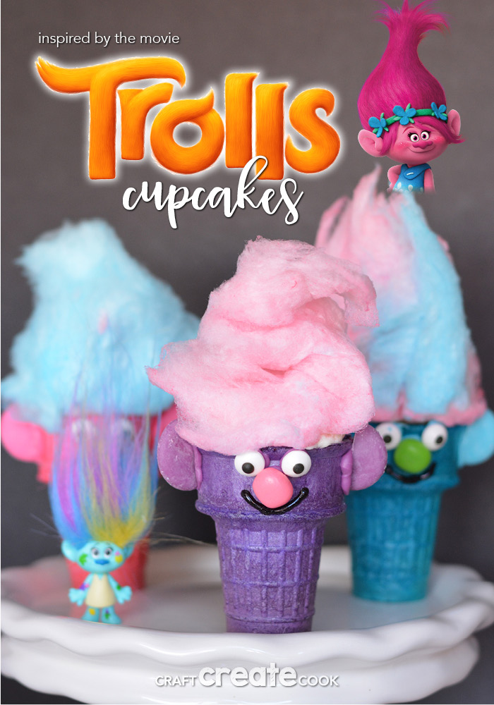 Troll Birthday Party Cupcakes