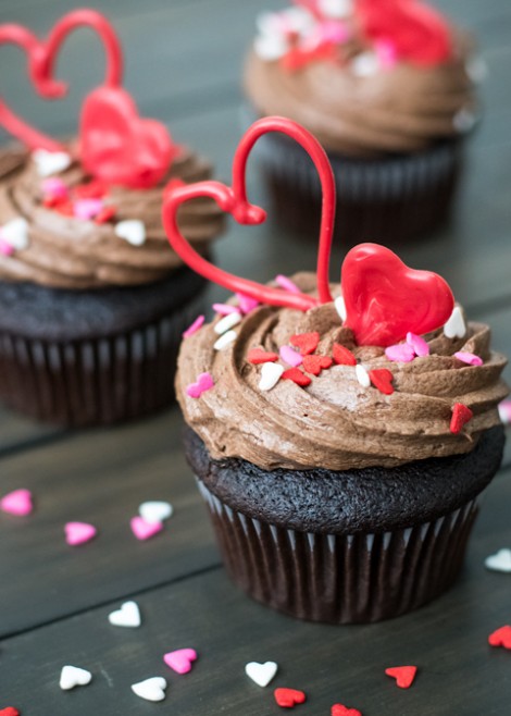 Valentine's Day Chocolate Cupcakes
