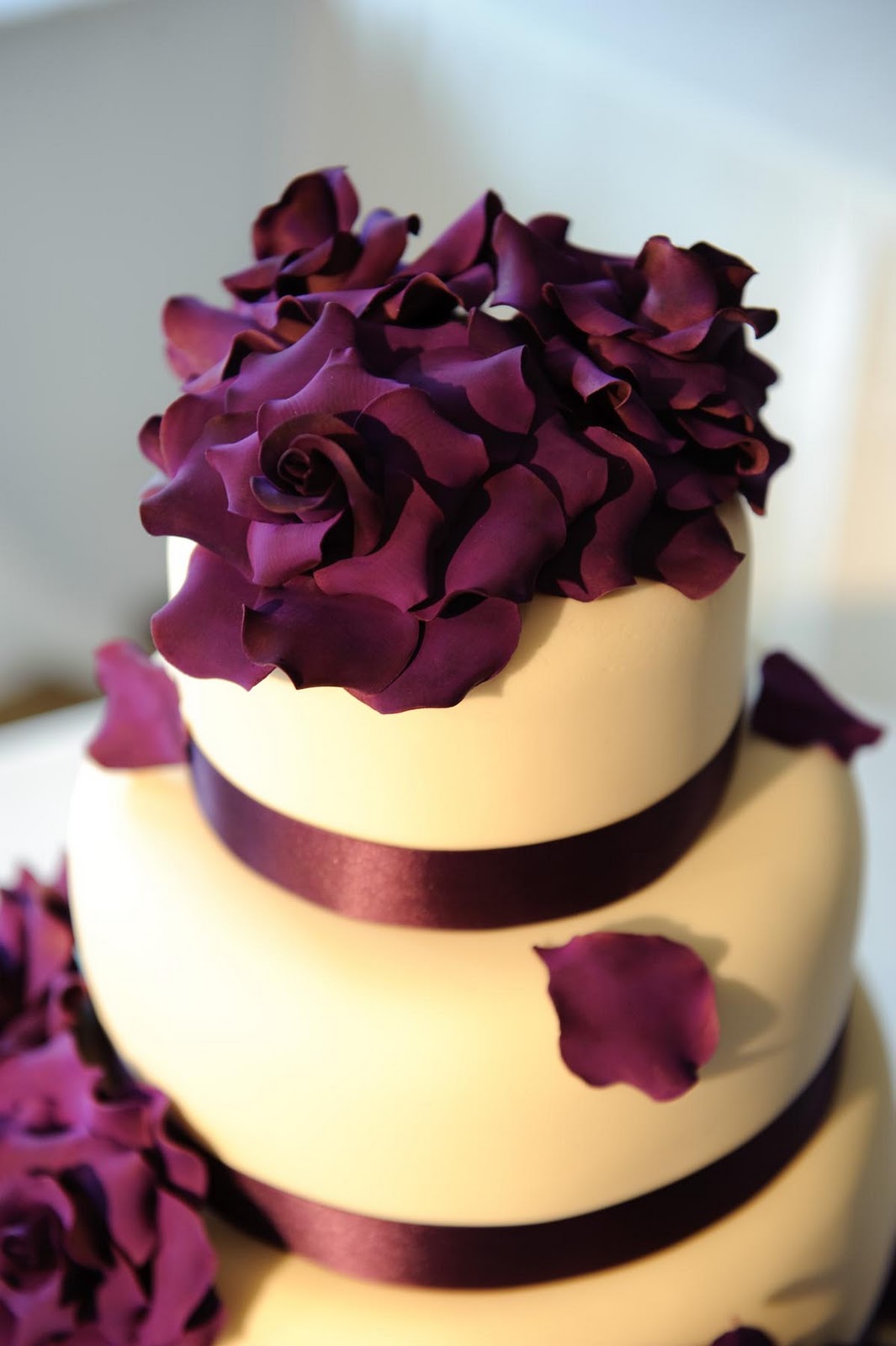 Wedding Cake with Purple Wedding Cake with Purple