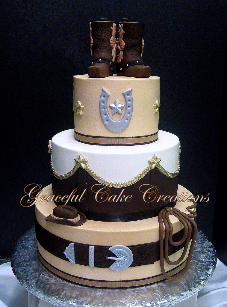 Western Themed Wedding Cake