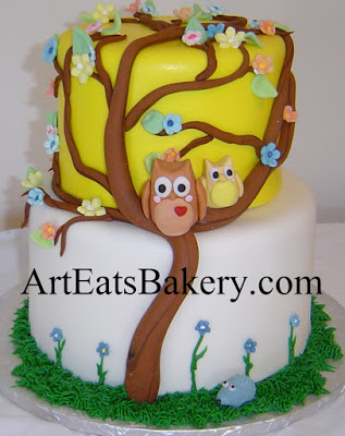 White and Yellow Baby Shower Cake