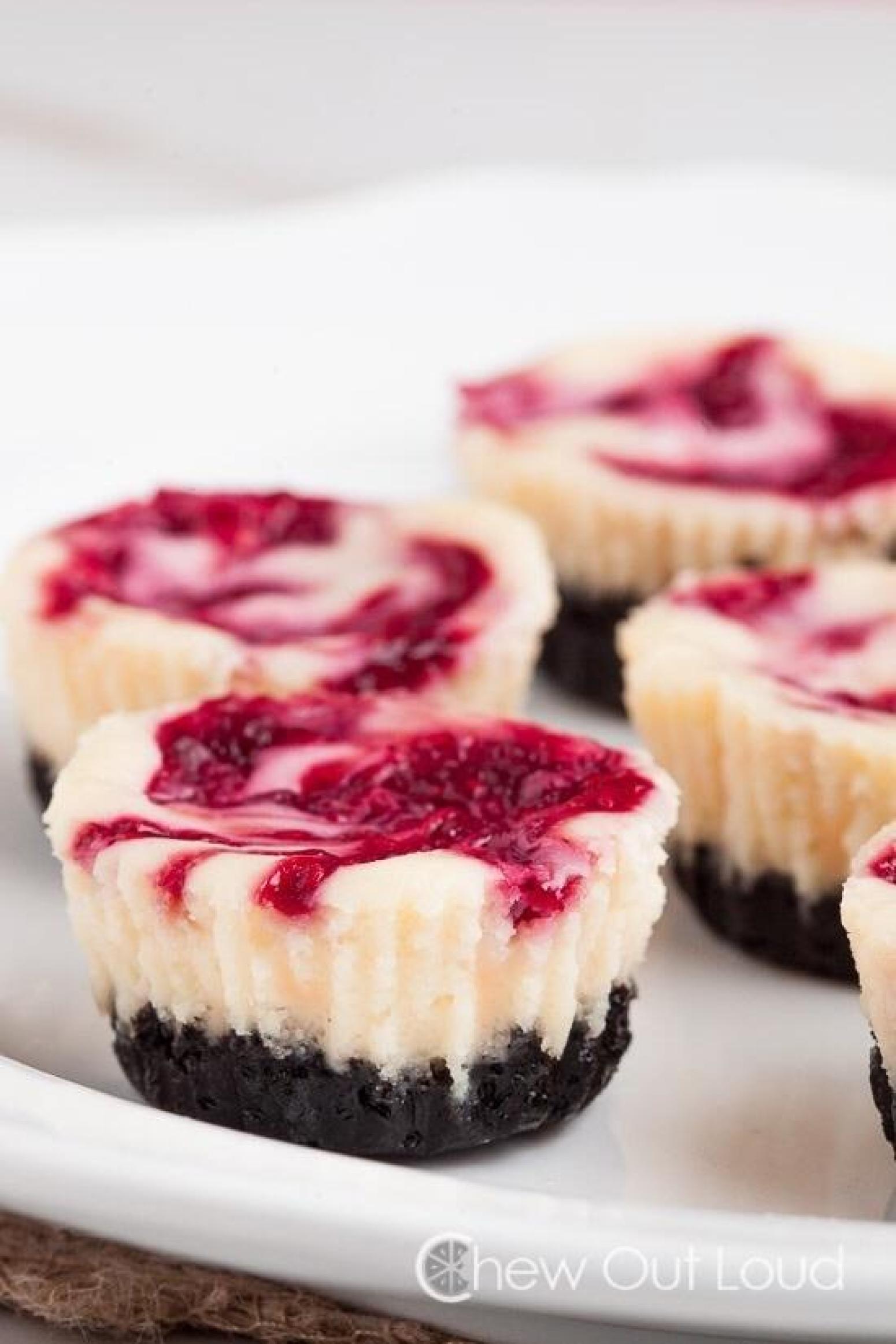 5 Photos of White Chocolate Raspberry Mini Cheesecakes