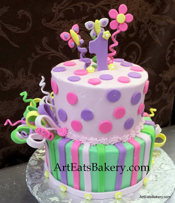 Yellow and Pink Birthday Cake