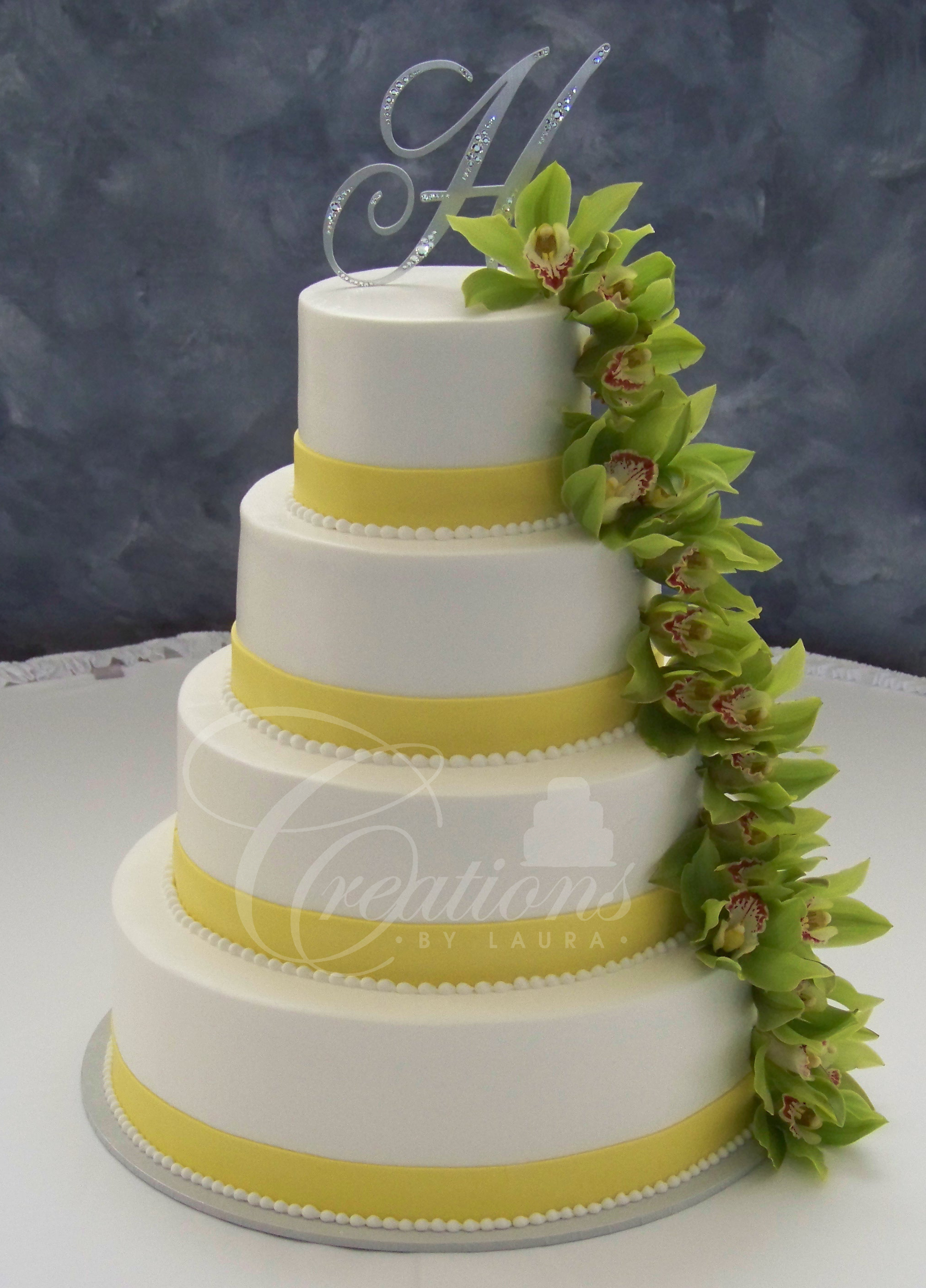 Yellow Cake with Fresh Flowers