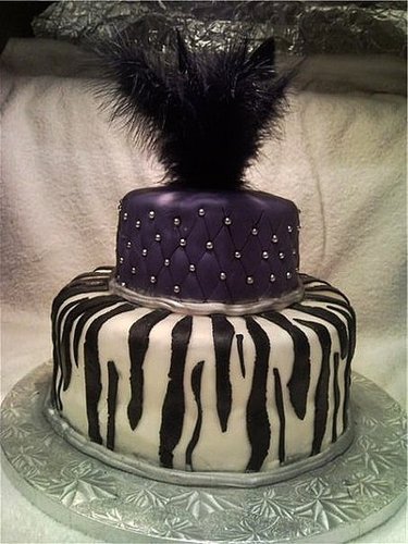 Zebra Print Birthday Cake